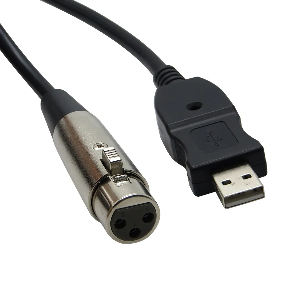 Cable convertidor de micrófono USB macho a XLR hembra de 3 pines, para micrófonos o instrumentos, grabación de Karaoke y canto