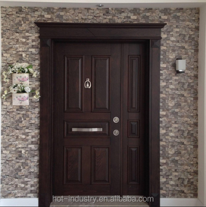 Puerta doble blindada de pavo de acero con todos los accesorios, cerradura, mango de acero inoxidable, bisagras, visor - Product Image 1