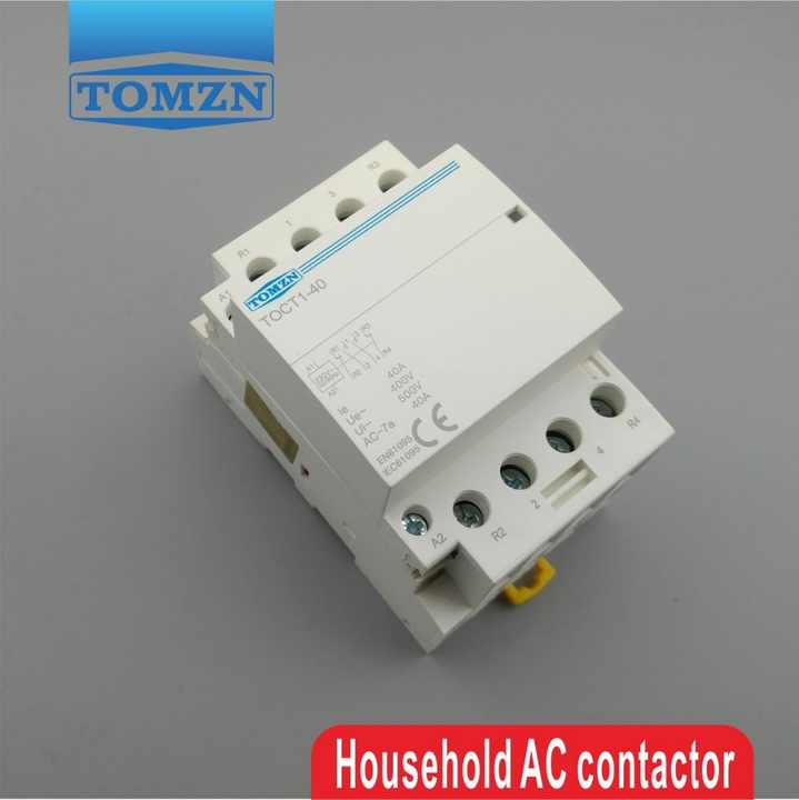 Contacteur 2P 40A TOMZN Pour Rail DIN - 220/240V AC - 2 Contacts NO - Idéal Installation électrique