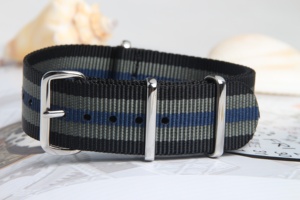 <span class=keywords><strong>Bracelet</strong></span> de <span class=keywords><strong>montre</strong></span> en Nylon en gros à bas prix 18/<span class=keywords><strong>20</strong></span>/22/24mm <span class=keywords><strong>bracelet</strong></span> de <span class=keywords><strong>montre</strong></span> rayé en <span class=keywords><strong>tissu</strong></span> 1.2mm ceinture à passage unique avec boucle polie 304L - Product Image 4