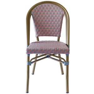 Pháp màu Hồng Vườn wicker thanh phân ghế bành đồ nội thất mây nhôm ngoài trời Patio cafe <span class=keywords><strong>Bistro</strong></span> ăn ghế - Product Image 2