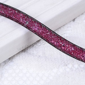 Pulsera de tubo de malla clásica unisex con cordón de hilo de red de plástico y diamantes de imitación de resina Cierre de aleación de zinc para <span class=keywords><strong>bodas</strong></span> o regalos - Product Image 3