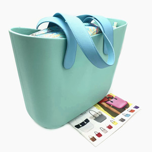 Bolso de Mano Clásico Impermeable para Mujer, Cierre de Cremallera, Bolso de Goma EVA de Alta Calidad, Bolso Tote de Silicona - Product Image 1