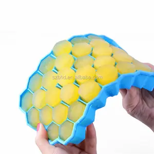 37 cavità BPA libero honeycomb silicone vassoio del cubo di ghiaccio con coperchio