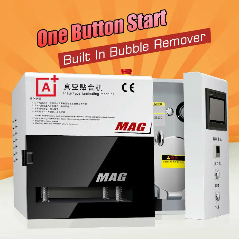 A+ KO MAG Vacuum OCA lamination machine built in bubble removing lcd glass laminator cellphone reapir glass laminating machine