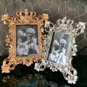 Bingkai Foto Resin Kustom Vintage Bingkai Foto Antik Mahkota Emas Barok - Product Image 2