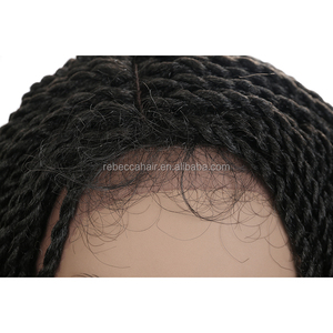 Perruques synthétiques tressées bon marché style bob africain-américain avec dentelle frontale, style sénégalais, pour femmes noires avec <span class=keywords><strong>cheveux</strong></span> de bébé - Product Image 5
