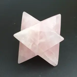 Wholesale natural gemstone rose quartz crystal Merkaba for sale