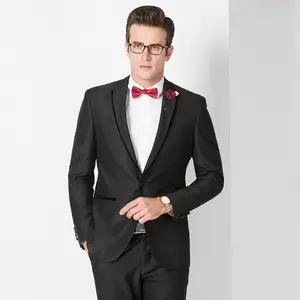 Maßgeschneiderte slim fit solid color 100% wolle hochzeit smoking hose mantel design männer hochzeit anzüge bilder