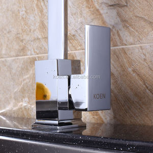 Modern High Quality Brass Color Kitchen Faucet Single Hole <strong>square</strong> Kitchen Mixer Hot Cold Ceramic Spool Water <strong>Tap</strong> - Product Image 3