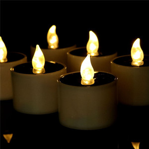 Luz <span class=keywords><strong>Solar</strong></span> velas LED Luz de té parpadeante impermeable, vela de tumba Led <span class=keywords><strong>Solar</strong></span> electrónica para Grave, cementerio, religión