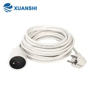 CE NF Prancis Kabel Ekstensi Daya 3g1.0mm2 IP20 Schuko H05vv-f Tipe CE NF