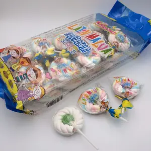 Multi-Colored marshmallow lollipop 20 bags packed in a carton