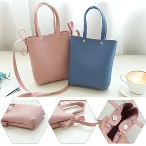 2024 PU Leather Lady Bucket Shoulder Bag Fashion Crossbody Bag Messenger Bag Small Handbag