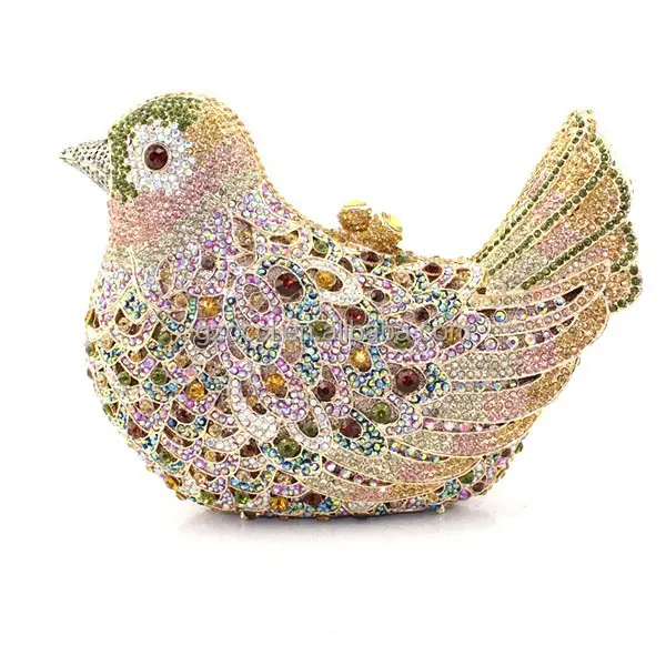 Beautiful shiny hard shell evening party bird shaped clutch bag ladies clutches purse SC2231