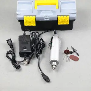 1Pcs 银 100 V-240 V 铝合金微型电动手钻可调变速电钻 DIY 加工工具