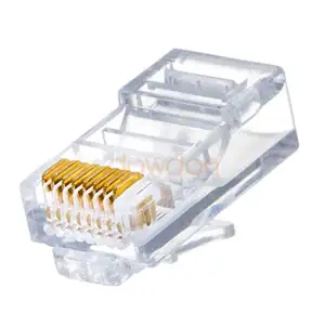 Conector ethernet rj45 cat6, conector de cristal modular 8p8c