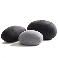 E614 Vente en gros ODM OEM Oreillers géants en pierre vivante, gros oreillers en forme de roche, nouveaux oreillers en galets, oreillers en pierre pré-remplis de coton PP, oreillers en peluche douce