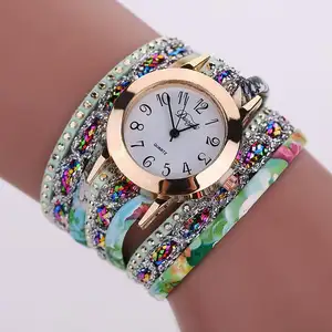 New Fashion Leather Bracelet Watch Women Casual Stone Dress Vintage ladies Wristwatch