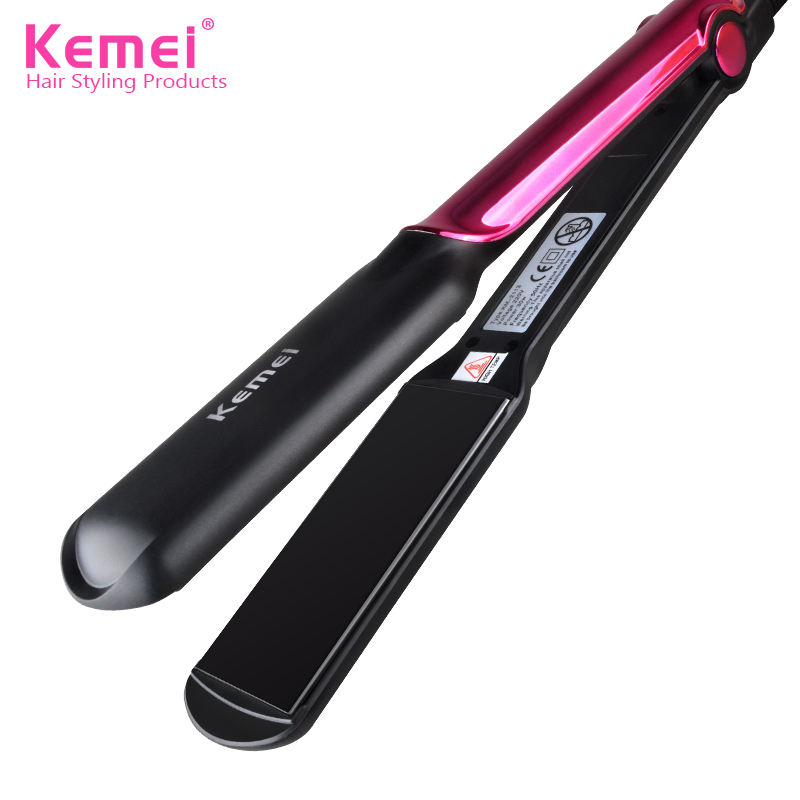 Plancha de pelo profesional de temperatura Ajustable, plancha de pelo kemei  de calentamiento rápido, KM-2113, venta al por mayor