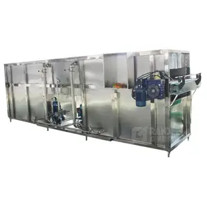 Túnel de refrigeração automático para suco de cerveja, água carbonada de bebidas, pulverização contínua, aquecedor e resfriamento