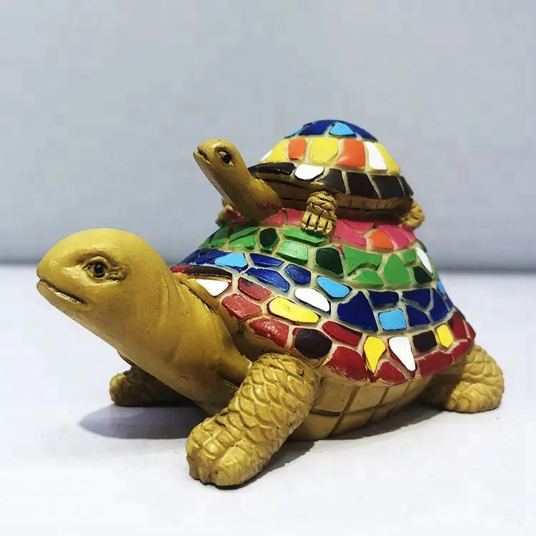 Estatua de Animal 3D personalizada, mosaico de tortuga marina, figura de tortuga para decoración del hogar