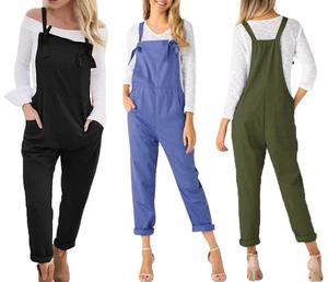 Di Prezzi di fabbrica Casuale Allentato <span class=keywords><strong>Pantaloni</strong></span> Della Bretella per Le Donne Tasca <span class=keywords><strong>Rosa</strong></span> Tute Tute - Product Image 6