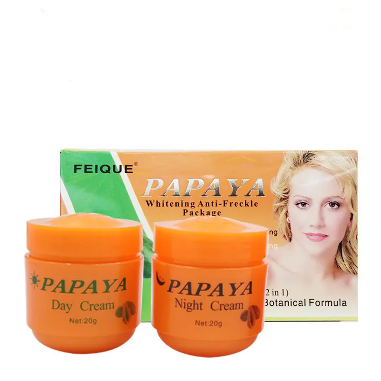 Vendita calda estratto di papaia rimozione della lentiggine Baby Face Skin Whitening crema giorno e notte per il viso