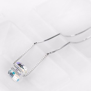 Teemi Stock lujo al por mayor Quality Real S925 plata de la cadena del arco iris collar de cristal austriaco colgante para mujer - Product Image 6