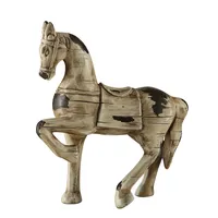 Antique Wood Finish Resin Horse Statue for Sale, Life Size