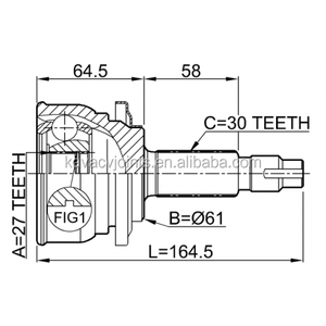 <span class=keywords><strong>CV</strong></span> JOINT TO-ZZE132A48ด้านนอก <span class=keywords><strong>CV</strong></span> JOINT 29X55X26 - Product Image 6