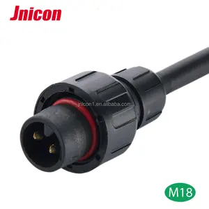 Conector de alimentação 2PIN conector M18 Jnicon especial à prova d' água com 2*1.5mm2 cabo