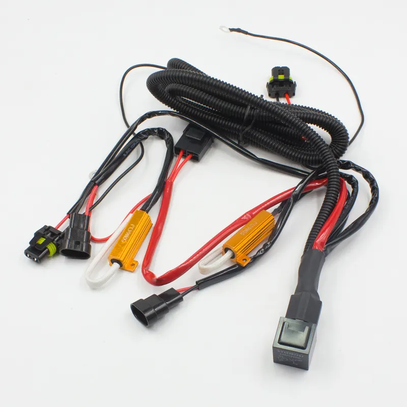 40A Relais Kabelboom 50 w Belastingsweerstand H1 H7 H11 9005 9006 H3 voor HID Koplamp xenon lamp ballast connector geen fout canbus