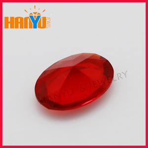 <strong>Machine</strong> <strong>Cut</strong> Loose Gemstone Wholesale Oval Shaped Red Faceted Glass <strong>Gems</strong> - Product Image 4