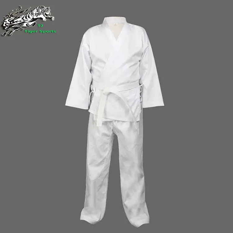 Trung Quốc Nhà Sản Xuất Bán Buôn Chất Lượng Cao 8 Oz Polyester Bông Tùy Chỉnh Twill Vải Trắng Karate Đồng Phục