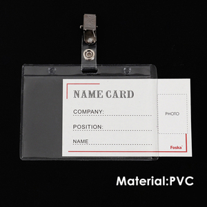 Foska doux étanche en plastique PVC transparent <span class=keywords><strong>porte</strong></span>-<span class=keywords><strong>badge</strong></span> <span class=keywords><strong>porte</strong></span>-carte d'identité <span class=keywords><strong>porte</strong></span>-carte d'identité en plastique <span class=keywords><strong>avec</strong></span> <span class=keywords><strong>clip</strong></span> - Product Image 3