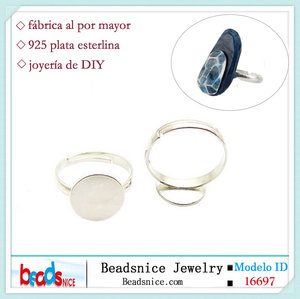 Beadsnice Identificación espacios en blanco 16.697 anillos <span class=keywords><strong>de</strong></span> plata <span class=keywords><strong>de</strong></span> <span class=keywords><strong>ley</strong></span> 925 ajustables con 12 mm <span class=keywords><strong>de</strong></span> diámetro <span class=keywords><strong>de</strong></span> base mejor op - Product Image 1