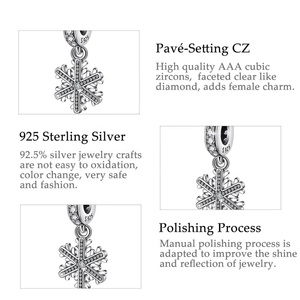 Bracelet en argent sterling 925 pour femme, pendentif style flocons de neige, mignon - Product Image 3