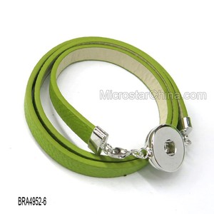 Nouvelle mode café PU en cuir Snap Bracelets - Product Image 4