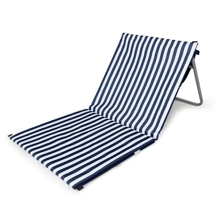 Folding portable promotional beach lounge chair with pocket