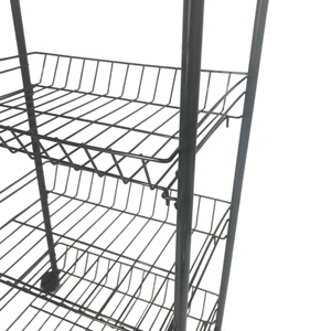 Chariot en fer métallique de Style Simple moderne pour <span class=keywords><strong>cuisine</strong></span> et salle de bain, chariot de rangement roulant en maille - Product Image 2