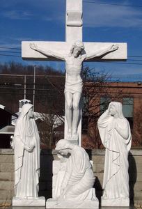 Trang Trí Ngoài Trời Chất Lượng Cao Công Giáo Tôn Giáo Hình Đá Đá Cẩm Thạch Chúa Giêsu Trên Thánh Giá Bức Tượng - Product Image 5