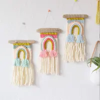 Миниатюрные радужные настенные подвески для детской комнаты, декор ручной работы, разноцветное настенное искусство