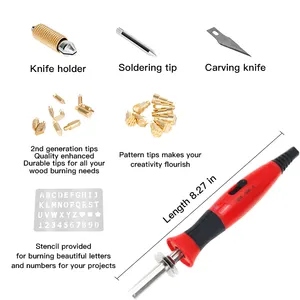 Soldering Tool Hot Sell 22pcs 38pcs 72pcs Craft Diy Wood Burning Kit Set Electric Soldering Iron Wood Burning Tool With Pyrography Pen