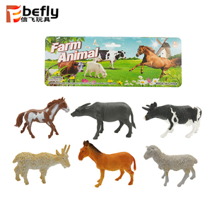 5 pollici hollow cow horse modello di set di plastica fattoria degli animali giocattolo - Product Image 2