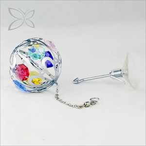 Ornement de Noël en forme de boule de fer scintillante de luxe Crystocraft, 4,5x9,7 cm, léger, design en relief, brillant - Product Image 2