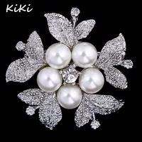 >>> Hochwertige Mode Versilberter Schmuck Eleganter Kristall Strass Klassische Luxus Perlen brosche