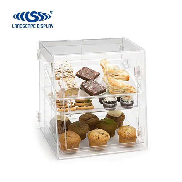 New acrylic food display cases / plexiglass acrylic food display box / acrylic pastry display case