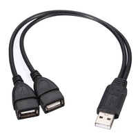 Câble de charge USB 2.0 mâle vers double USB femelle, charge rapide 3A, conducteur en cuivre pur, blindage tressé, garantie 12 mois
