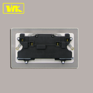 ซ็อกเก็ตสวิตช์ไฟฟ้าสองขั้ว WK 13A ขอบสี่เหลี่ยมสแตนเลสสตีล2แก๊ง - Product Image 3